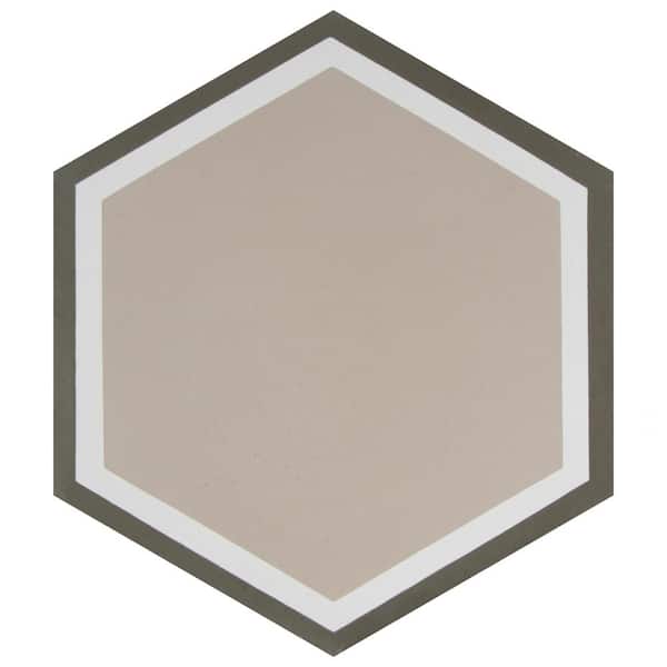 Merola Tile Cemento Hex Holland Channel 4 in. x 4-1/2 in. Cement Floor and Wall Take Home Tile Sample