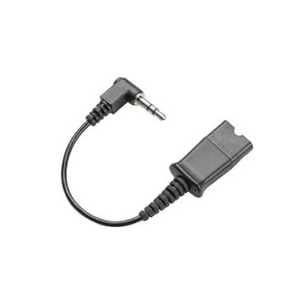 Plantronics Cable Assembly, 3.5 mm, Right Angle Plug and QD for Phone