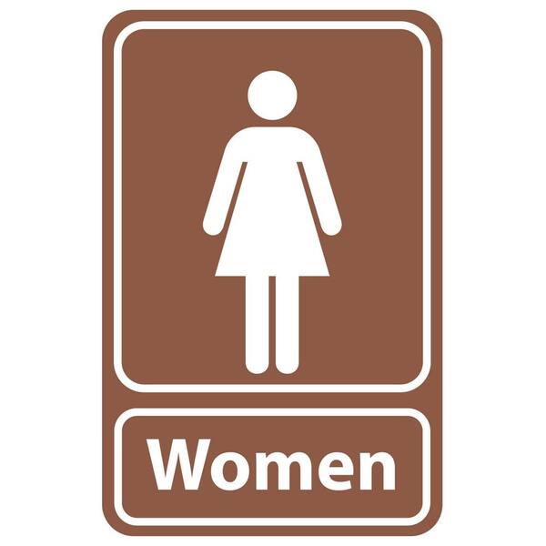 12" BROWN ADA Compliant Women Round Handicap Restroom Sign 