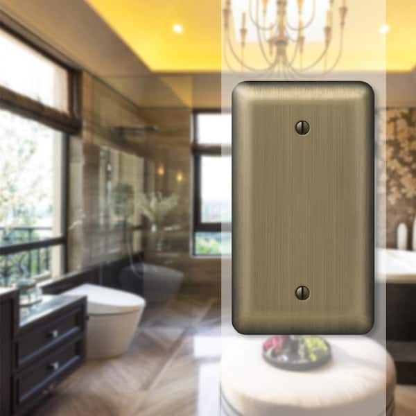 Brass 1-Gang Blank Plate Wall Plate (1-Pack)