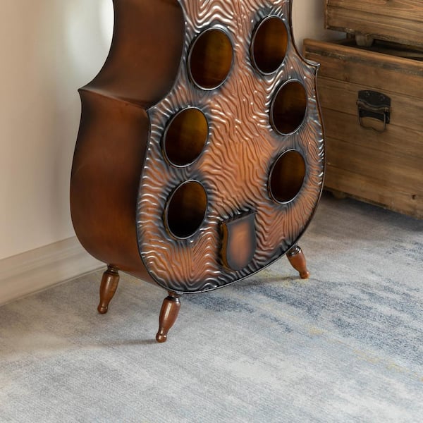 Vintiquewise 10-Bottle Brown Wood Stackable Wine Cabinet