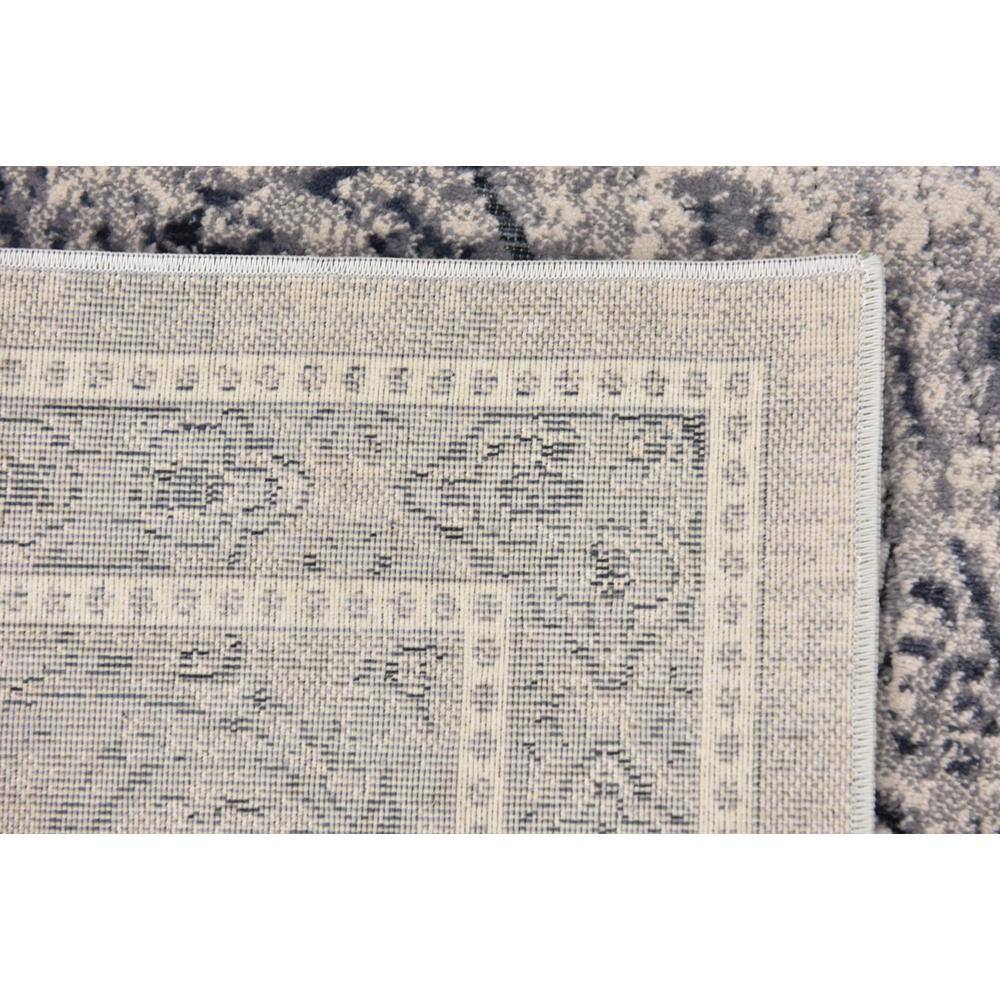 Dark Blue and Grey Rectangular Synthetic Indoor Area Rug