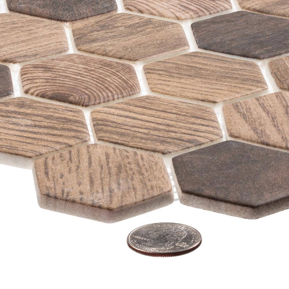 Walnut Brown Glass Honeycomb Mosaic Tile for Kitchen and Bathroom
