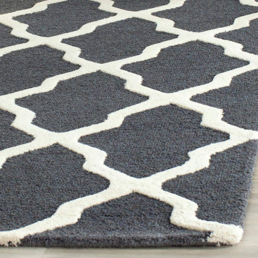 Hand-Tufted Cambridge Square Gray Wool 6' Area Rug