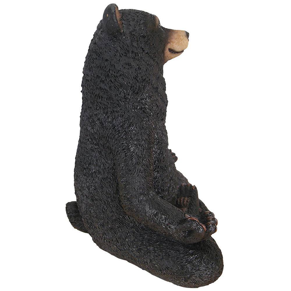 Zen Bear Meditation Garden Statue in Hand-Painted Resin