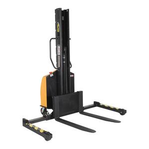 1500 lb. Capacity 63 in. Narrow Mast Stacker with Power Lift and Adjustable Forks