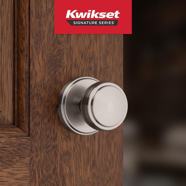 Sora Satin Nickel Rectangle Hall/Closet Door Knob with Microban Antimicrobial Technology