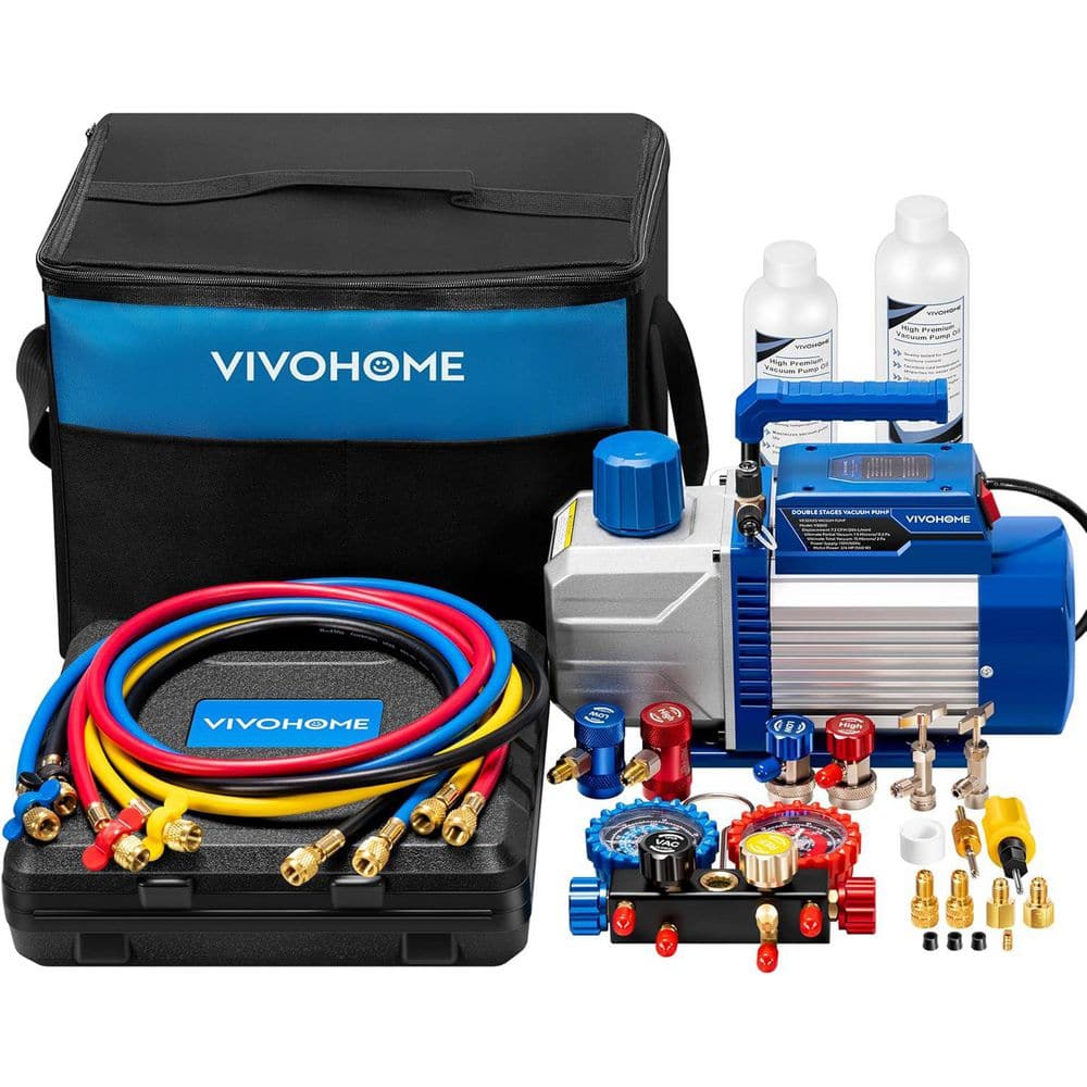 7.2 CFM Dual Stage Sparkless Ignition Proof HVAC Vacuum Pump and AC Manifold Gauge Kit price history on PriceWatchPro