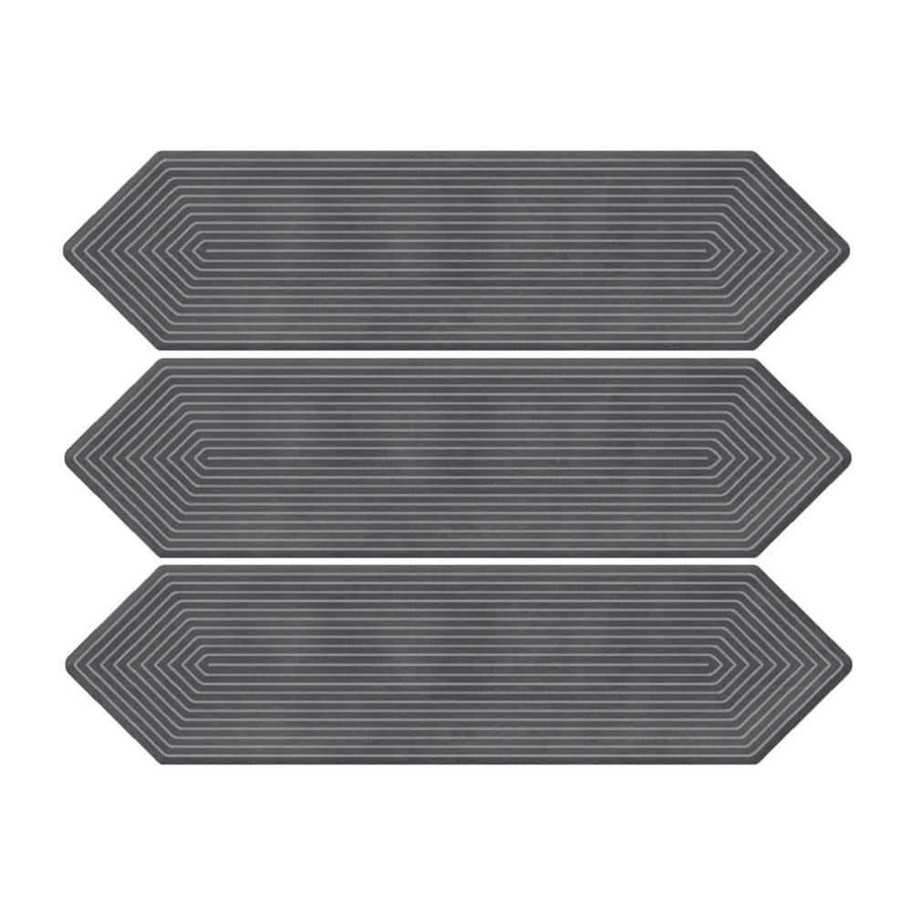 Black Glazed Ceramic Hexagonal Subway Tile 3" x 12"