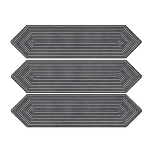 Giorbello Glossy Ceramic Decor Picket Hexagon Subway 3 in. x 12 in. x 10 mm Wall Tile Case - Shadow (20-Tile Pieces/5 sq. ft.)