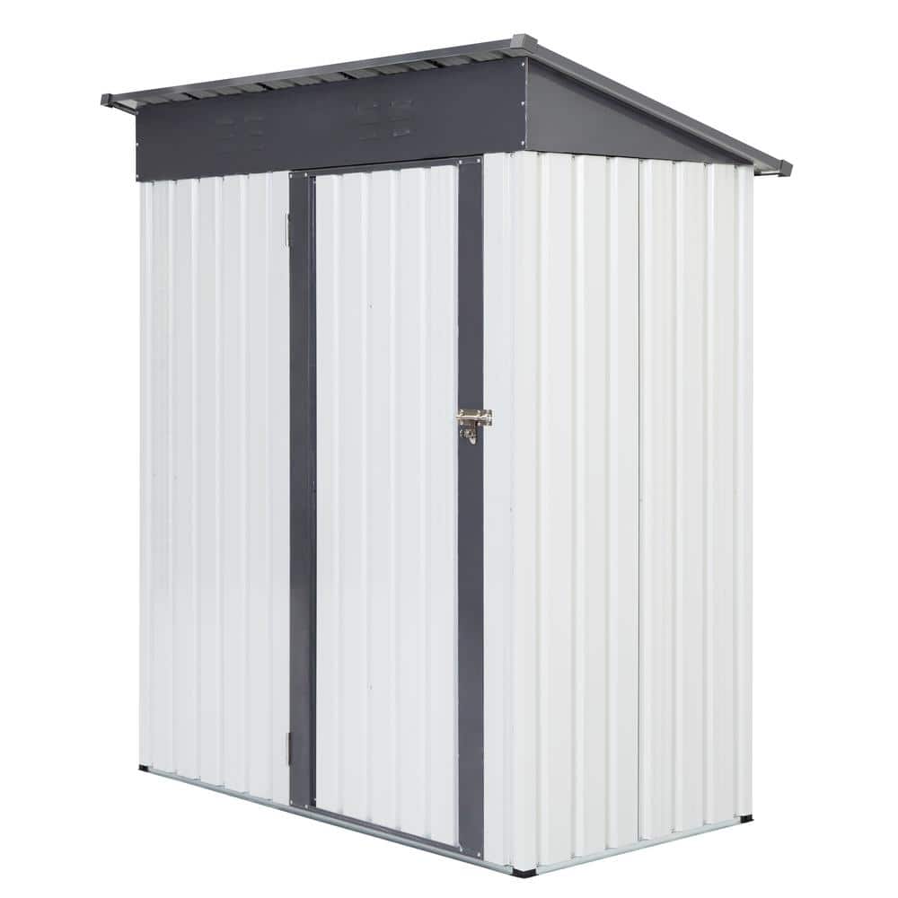 5 ft. W x 3 ft. D Outdoor Metal Storage Shed with Single Door, Storing Tool