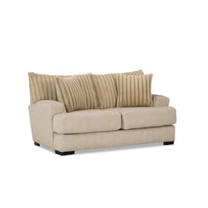 Lola 72 in. Light Brown Polyester Chenille 2-Seater Loveseat With Reversible Cushions