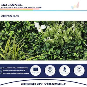 20 in. H x 20 in. W Plastic Artificial Ivy Hedge Privacy Garden Fence for Home Backyard Garden, 1-Pieces