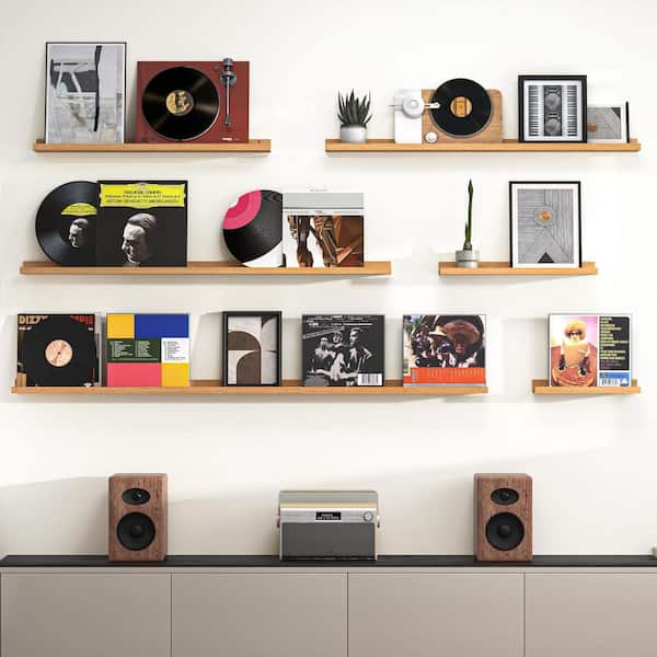 56 in. W x 5 in. D Natural Oak Floating Shelves for Wall (Set of 2) Decorative Wall Shelf