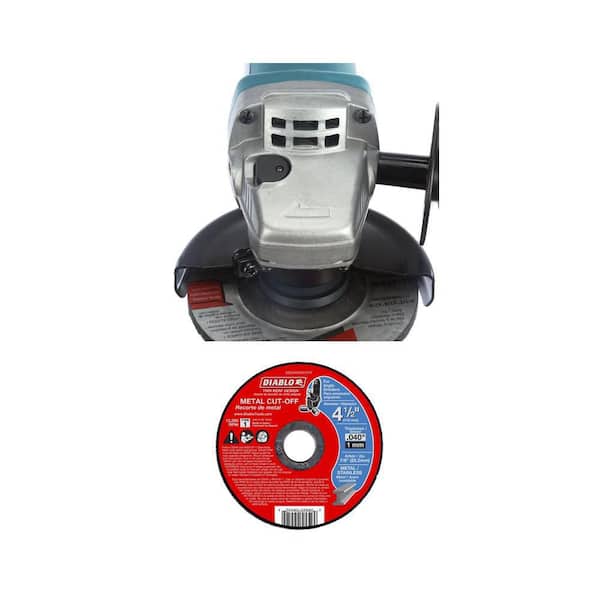 7.  5 Amp 4-1/2 in. Corded Angle Grinder with Paddle Switch and 4-1/2 in. Cut-Off Disc (15-Pack)