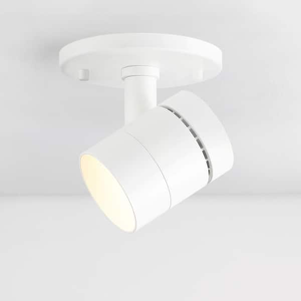 Parry Matte White Adjustable Spot Light, Integrated LED Bulb, Fixed Track Cylinder Spotlight, 3000k, 1370 Lumens
