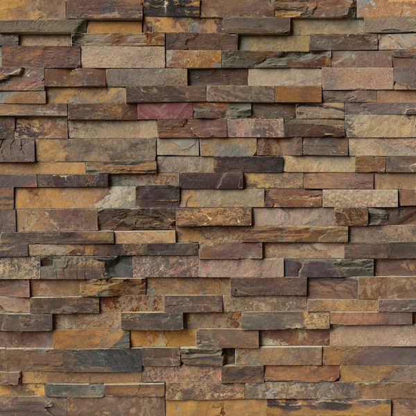 Three Rivers Gold Ledger Panel 6 in. x 24 in. Splitface Slate Wall Tile (48 cases/192 sq. ft. /pallet)