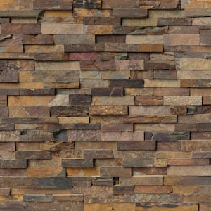 Three Rivers Gold Ledger Panel 6 in. x 24 in. Natural Slate Wall Tile  (4 sq. ft. /case)