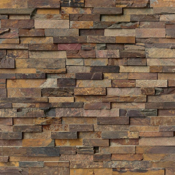 MSI Three Rivers Gold Ledger Panel 6 in. x 24 in. Natural Slate Wall Tile  (4 sq. ft. /case)
