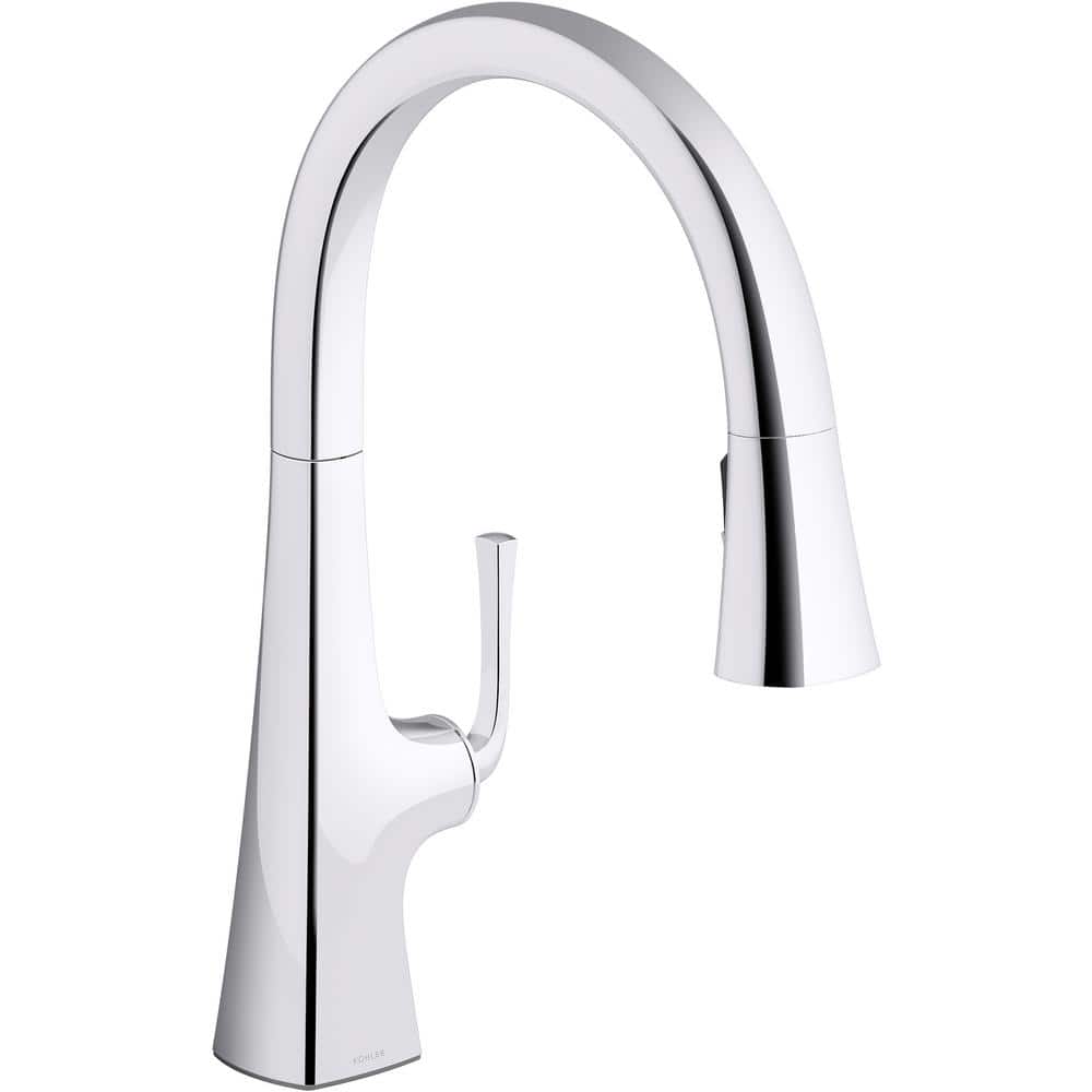 KOHLER Graze Single-Handle Pull-Down Sprayer Kitchen Faucet with 3-Function  Sprayhead in Polished Chrome K-22062-CP The Home Depot
