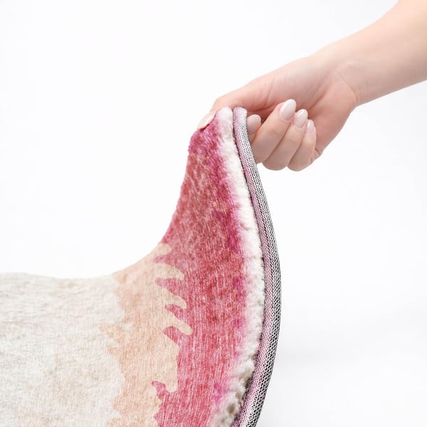Dream Shag Premium Machine Washable Abstract ADS736 Blush 9 ft. x 12 ft. Area Rug