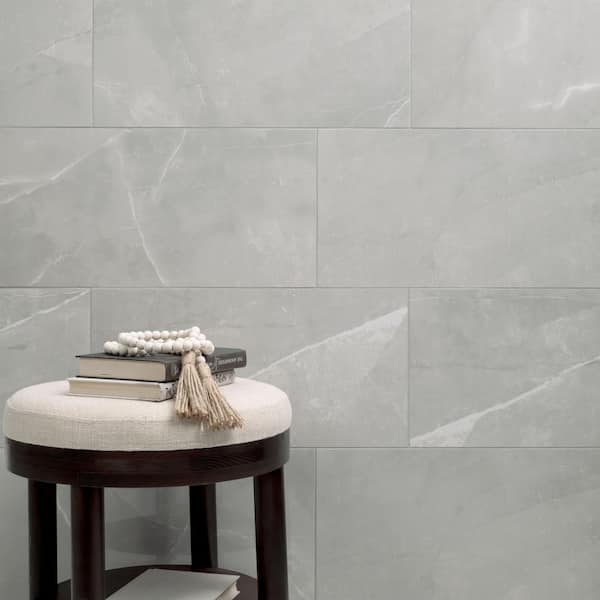 MSI Madison Celeste 12 in. x 24 in. Polished Porcelain Marble Look