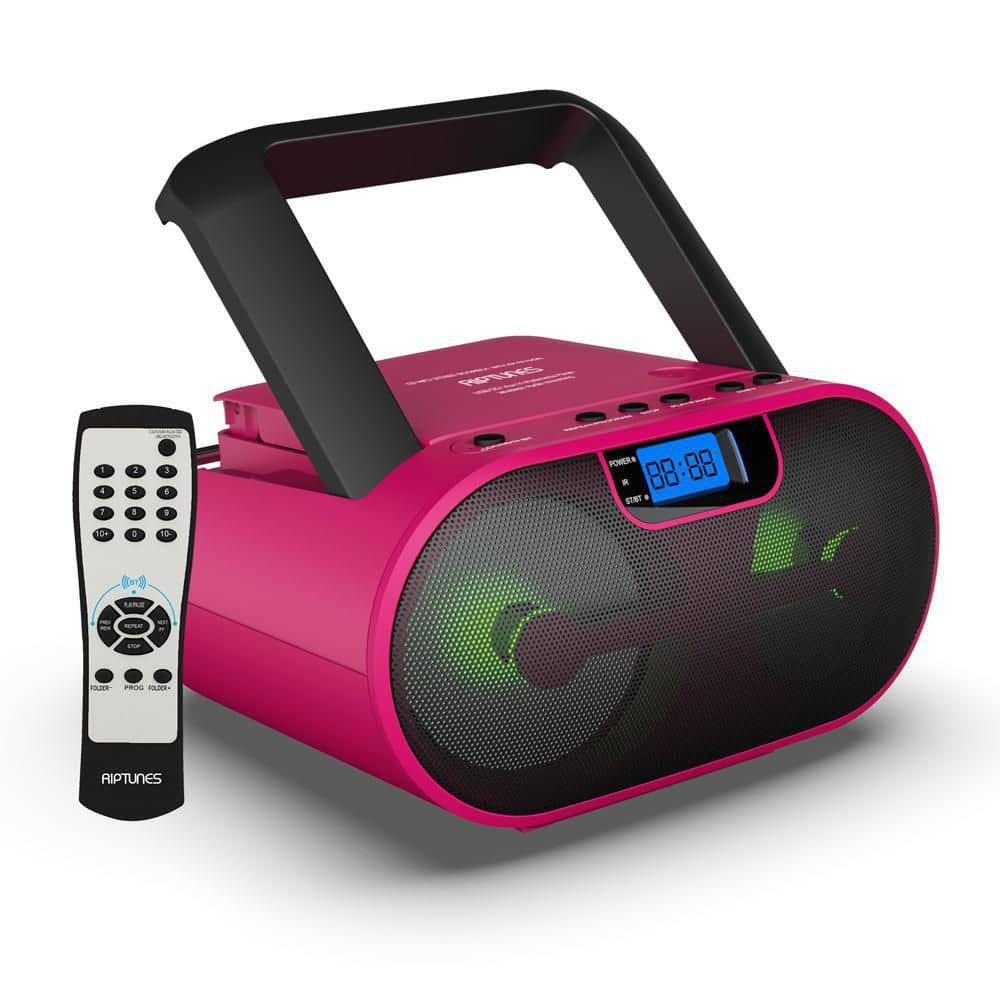 CD Cassette Boombox Player Combo with Bluetooth,AM FM Radio,Sunoony Remote  Control with Dual Speakers,Tape Recording,AUX/USB Drive,AC/DC Powered,LCD
