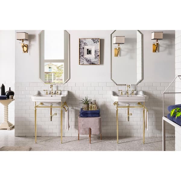 Wellington Single Console Sink in Brass
