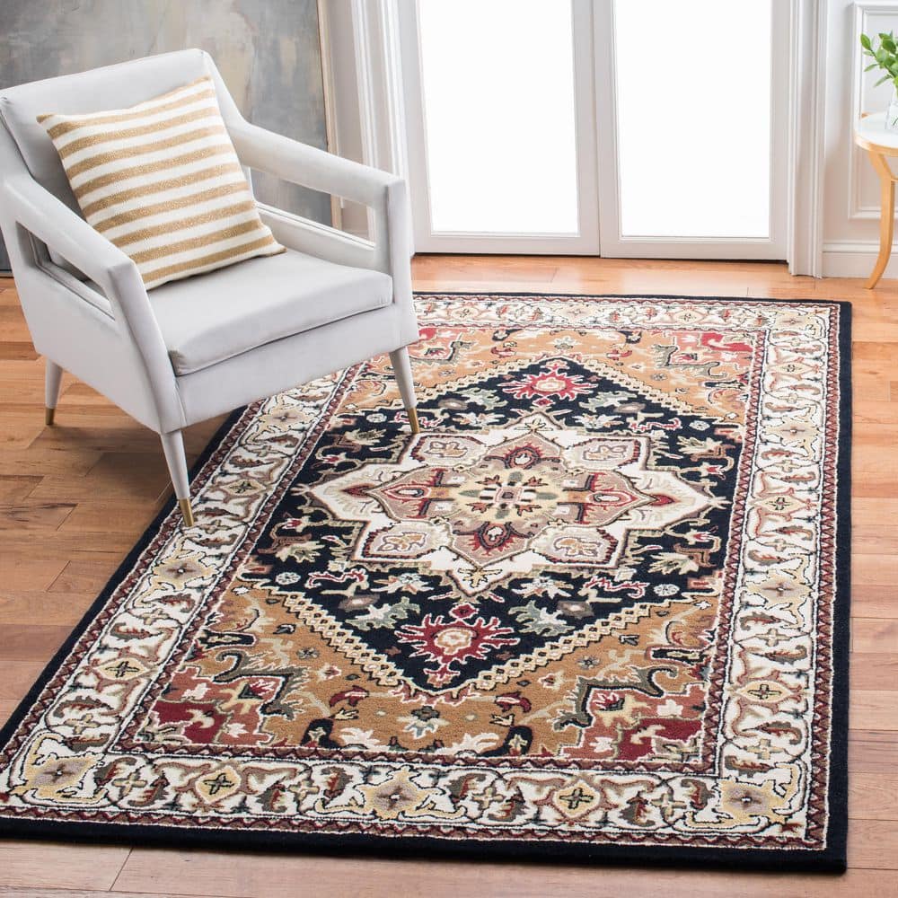 Heritage Navy and Brown Hand-Tufted Wool 6' x 9' Area Rug