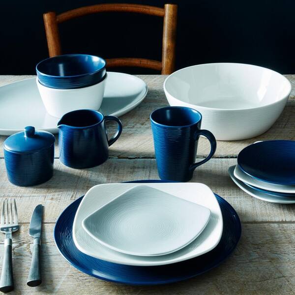 Noritake Colorscapes Navy-on-Navy Swirl 6.5 in. (Blue) Porcelain