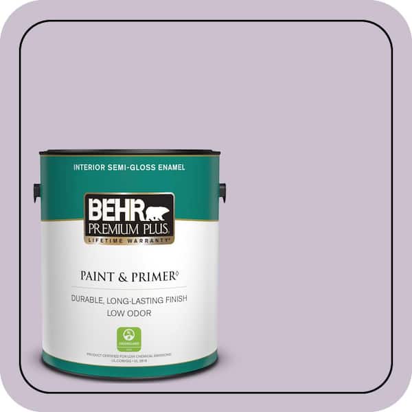 BEHR PREMIUM PLUS 1 gal. #S100-2 Romantic Poetry Semi-Gloss Enamel Low Odor Interior Paint & Primer