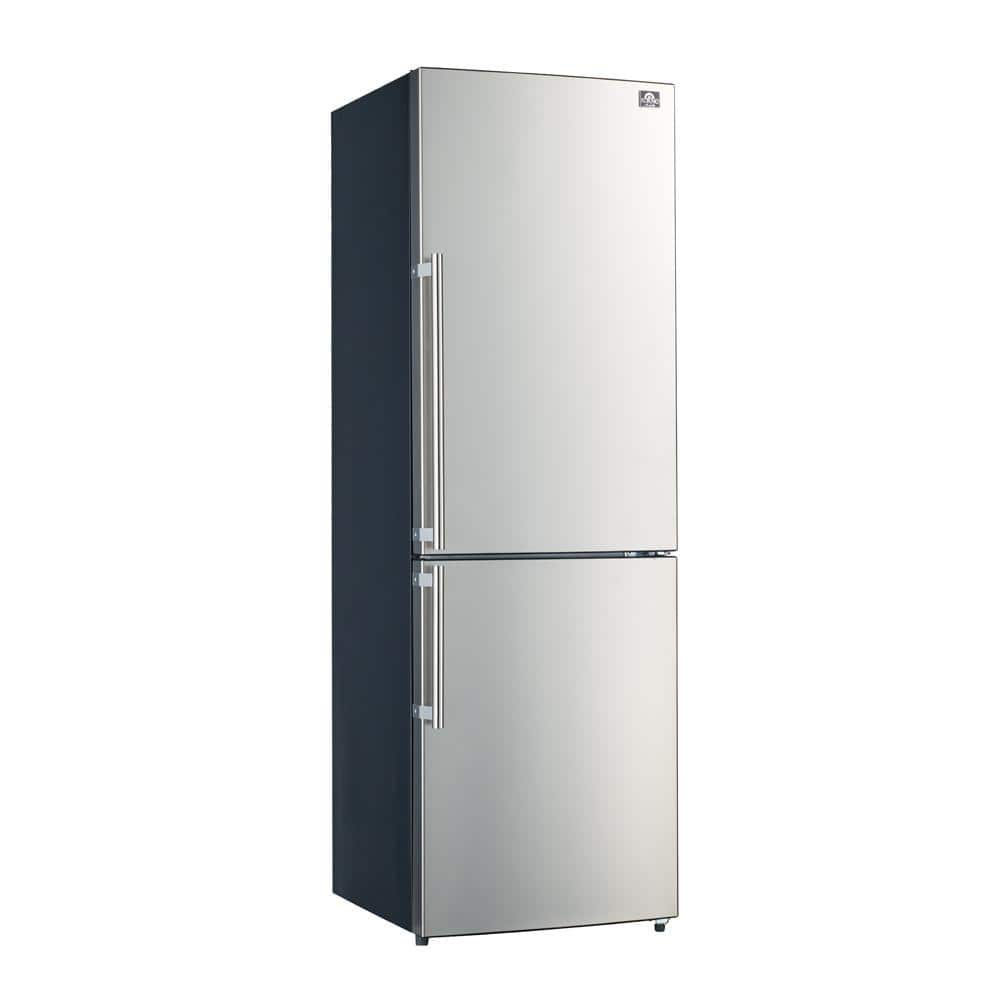 Forno 11.1 cu. ft. No Frost Bottom Mount Refrigerator in Stain, Silver -  FFFFD1948-24RS