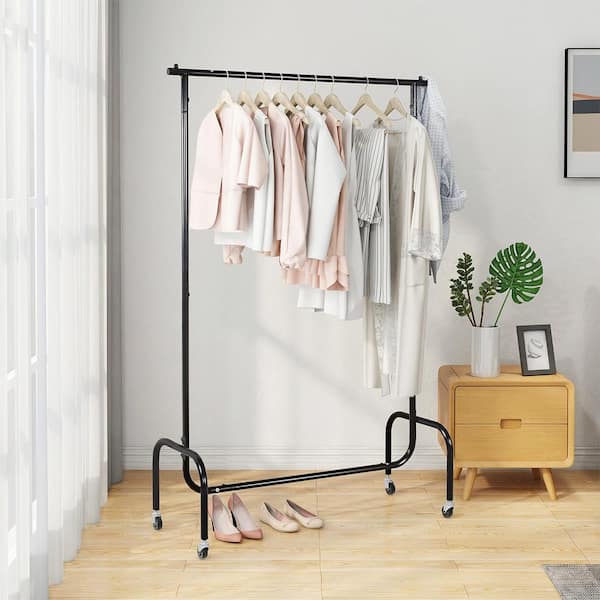 JustRoomy Heavy Duty Clothes Rack for Hanging Clothes, Large Garment Rack  with Shelves Portable Closet Wardrobe Rack Freestanding Adjustable Metal