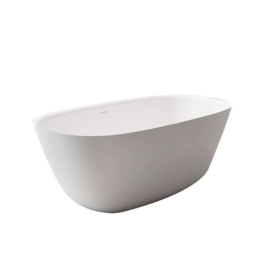 67 in. x 33 in. Stone Resin Solid Surface Freestanding Flatbottom Soaking Bathtub in Matte White price history on PriceWatchPro