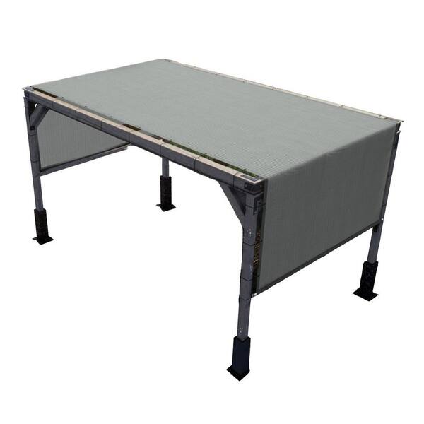 COLOURTREE 10 ft. x 12 ft. Grey Fabric Sun Shade Cloth with Grommets 95