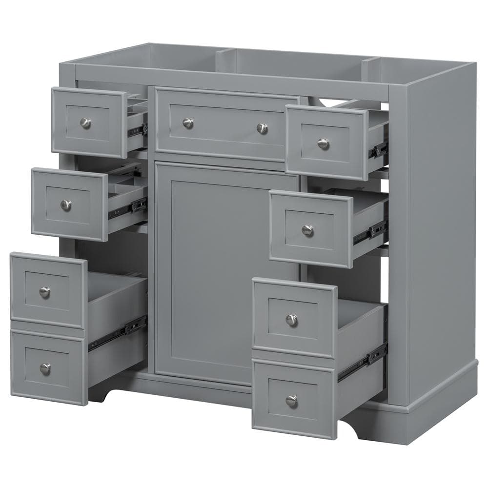 35.6 in. W x 17.9 in. D x 33.4 in. H Solid Frame and MDF Board Bath Vanity 