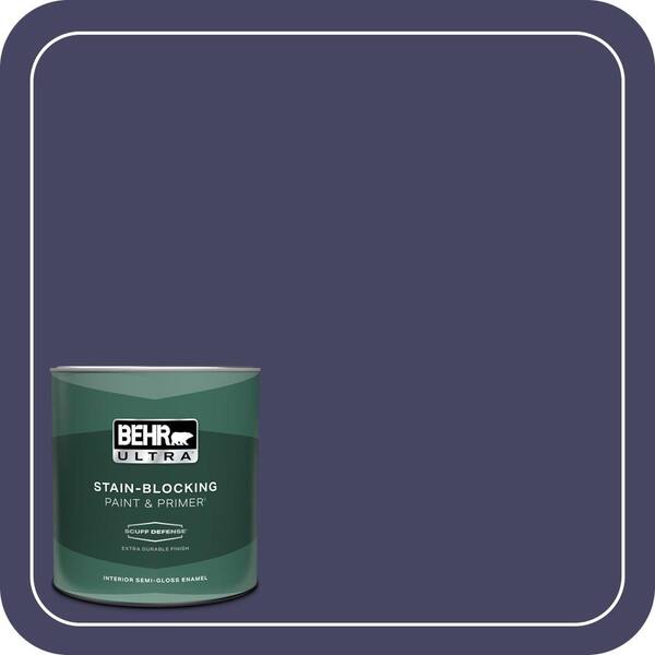 BEHR ULTRA 1 qt. #S-H-630 Lunar Eclipse Extra Durable Semi-Gloss Enamel Interior Paint & Primer