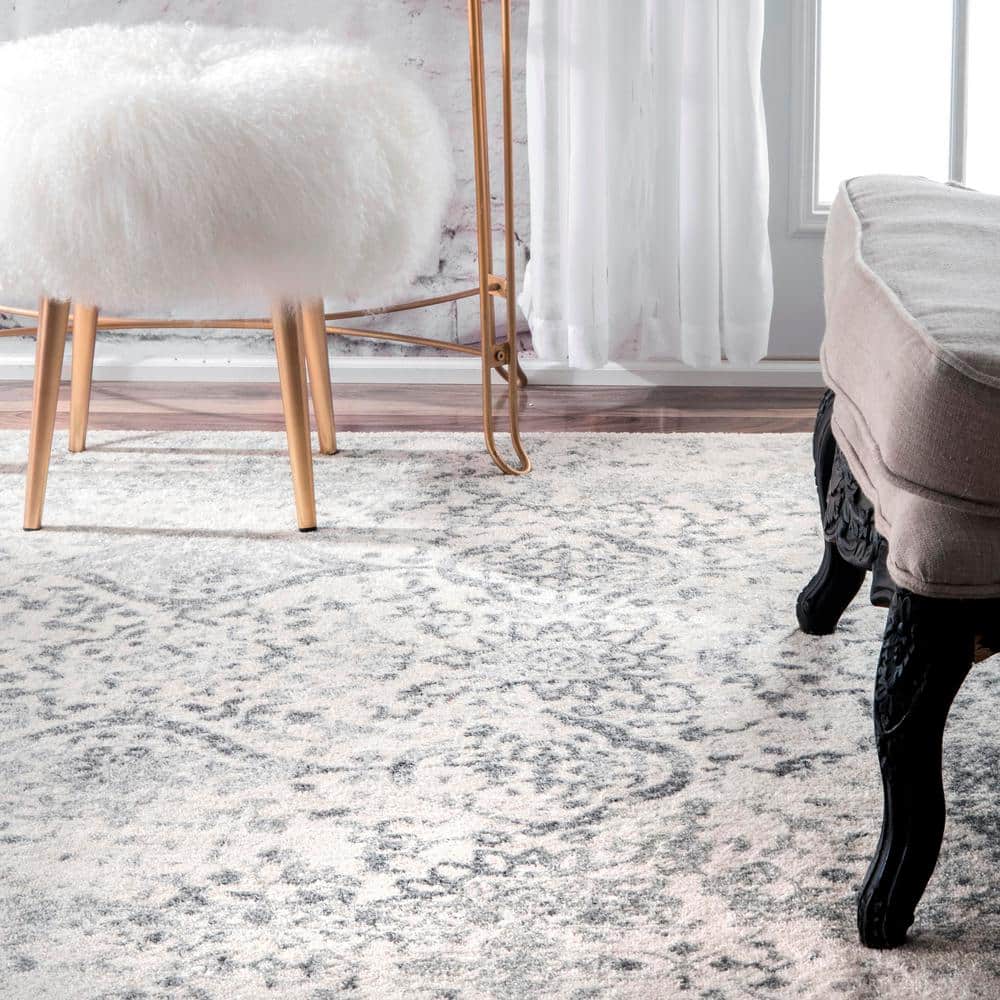 Luxe Ivory Plush 4'x7'7" Rectangle Polypropylene Area Rug