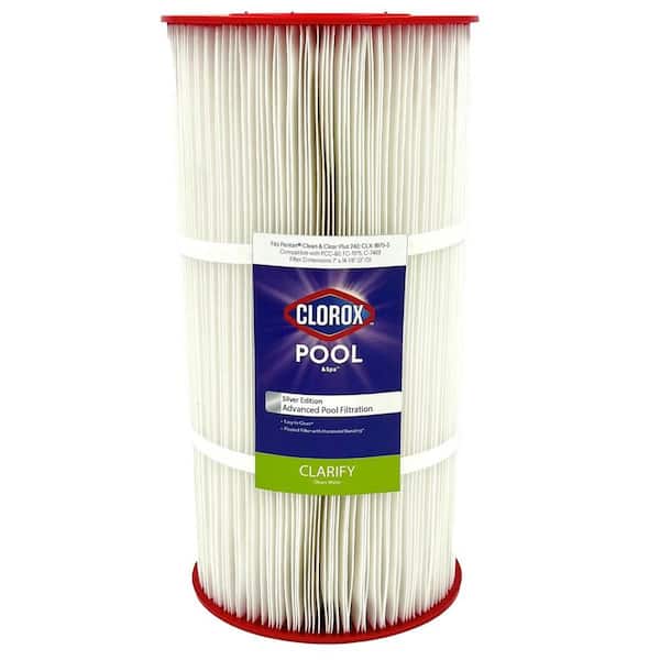 Clorox Silver Edition 7 in. Dia Advanced Pool Filter Cartridge Replacement for Pentair Clean and Clear Plus 240