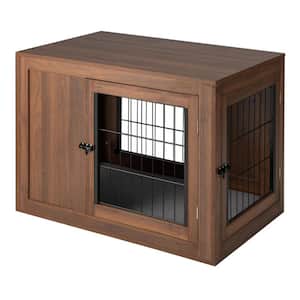Wooden Dog House Furniture Dog Crate Pet House with Cushion and Double Doors