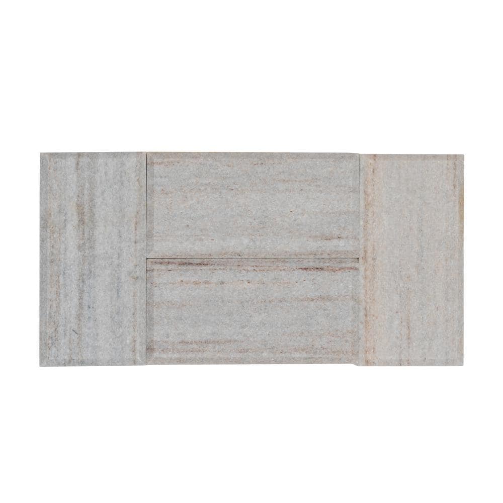 Wooden Beige 3" x 6" Beveled Marble Subway Tile