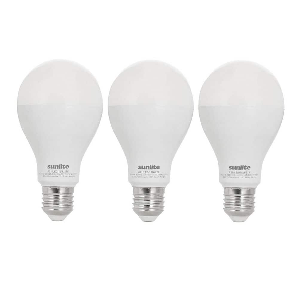 150-Watt Equivalent A21 120V, 220 Degree Beam, Dimmable 2600 Lumens, E26 Medium Base LED Light Bulb in 2700K (3-Pack) price history on PriceWatchPro