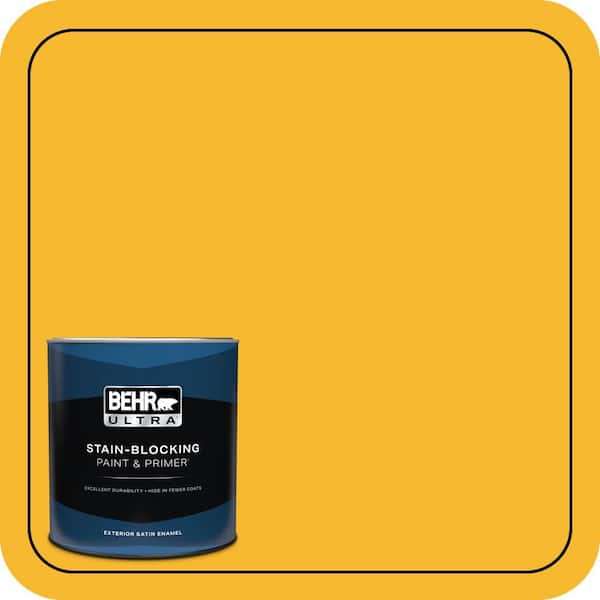 BEHR ULTRA 1 qt. #HDC-MD-02A Yellow Groove Satin Enamel Exterior Paint & Primer