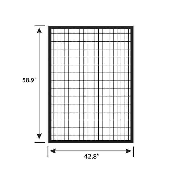 FORGERIGHT Deco Grid 5ft H x 4ft W Black Steel Gate