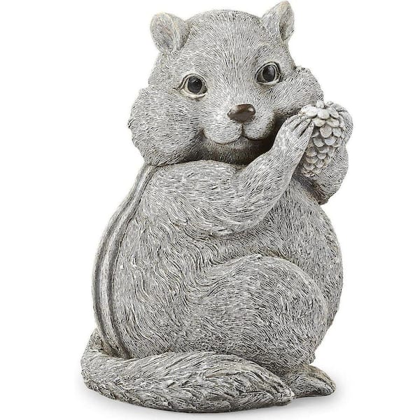 8.75 in. Resin and Dolomite Chipmunk Statue (Pudgy Pals)-Durable Outdoor Garden Decor