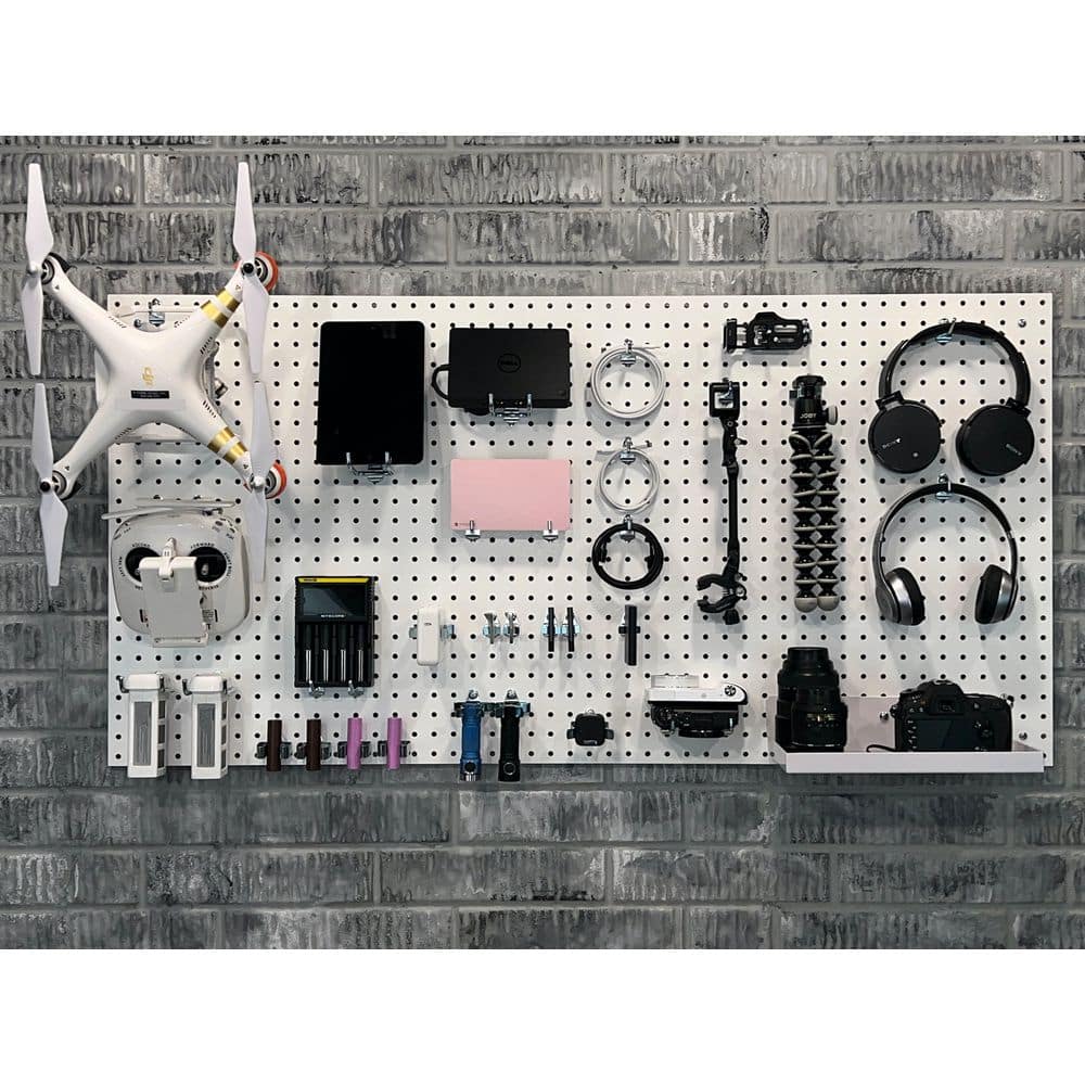 1/4 in. Custom Painted White Pegboard Wall Organizer (Set of 4) - 2