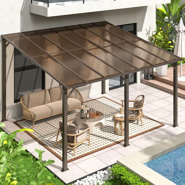 AirWire 14 ft. W x 10 ft. D Hardtop Wall-Mounted Gazebo with a