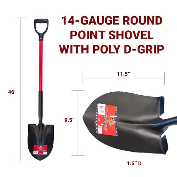 Bully Tools 35.5 in. Fiberglass D-Grip Handle 14-Gauge Steel Round