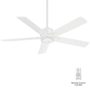 Stout 54 in. LED Indoor Flat White Ceiling Fan with Light and Remote Control