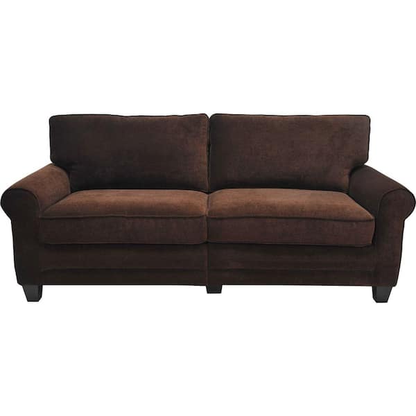 Serta RTA Trinidad 73 in. Espresso/Brown Polyester 2-Seater Sofa with Removable Cushions